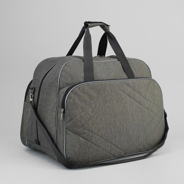 Сумка дорожная на молнии, 1 отдел, 2 наружных кармана, цвет зелёный