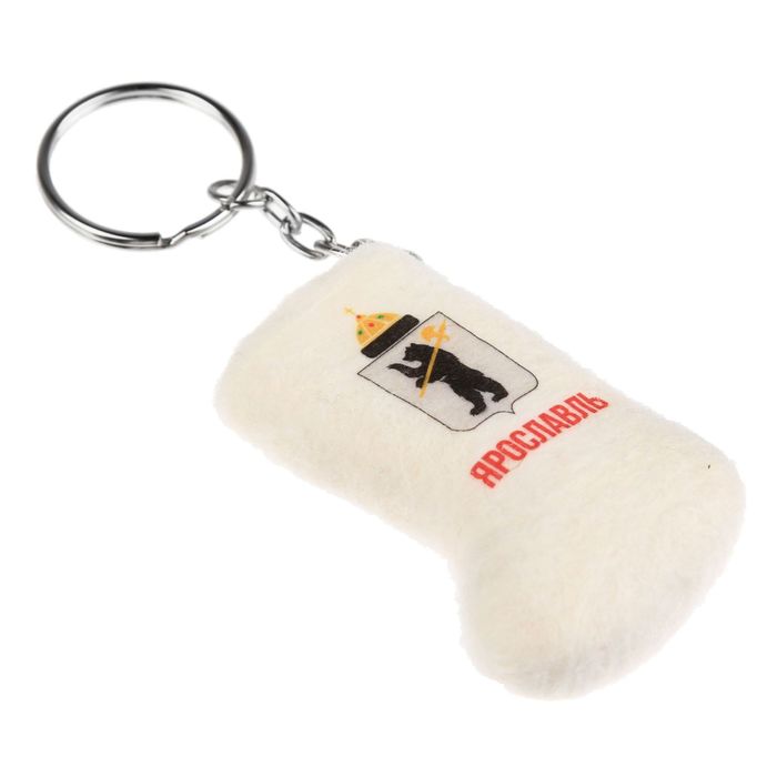 Брелок-валенок из войлока "Ярославль. Герб города", ручная работа