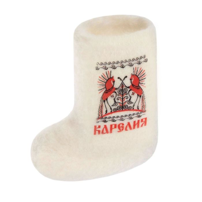 Магнит-валенок «Карелия. Мезенская роспись» (ручная работа)