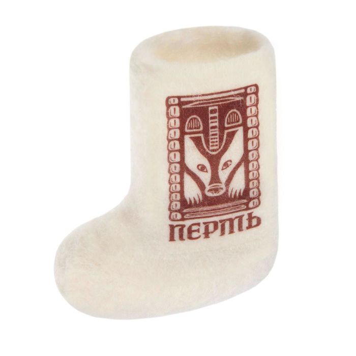 Магнит-валенок ручная работа «Пермь. Медведь в жертвенной позе»