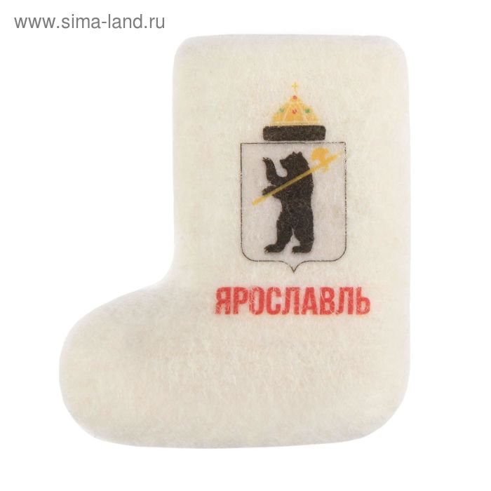 Магнит-валенок из войлока «Ярославль. Герб города», ручная работа