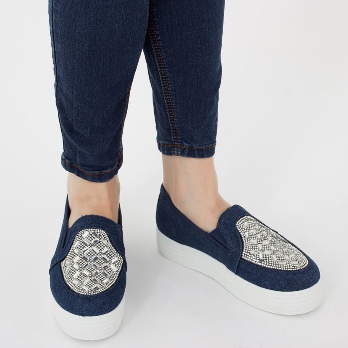 Слипоны женские, размер 39, цвет синий (арт. 1007-24)