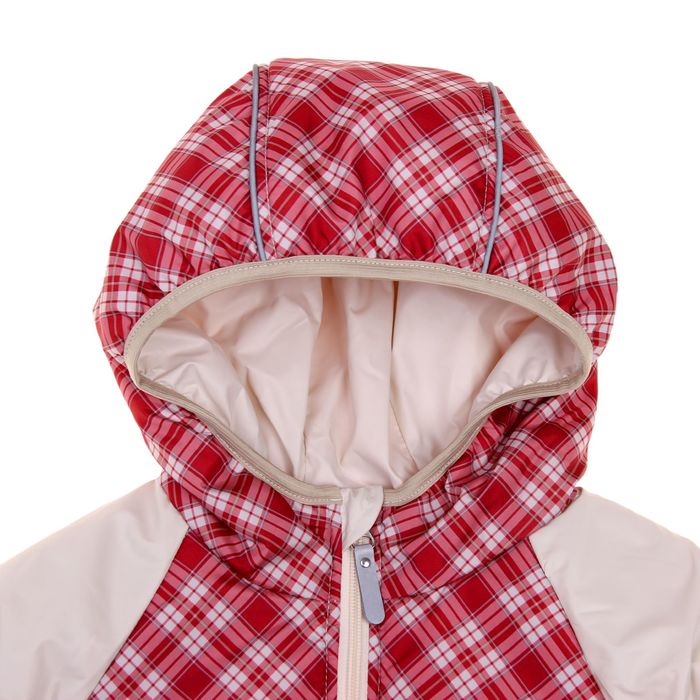 Жилет для девочки "АЛИРА", рост 116 см (60), цвет красная клетка/крем Ж21017-02