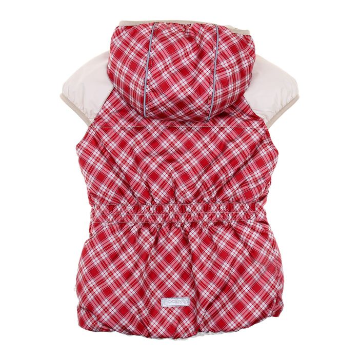 Жилет для девочки "АЛИРА", рост 116 см (60), цвет красная клетка/крем Ж21017-02