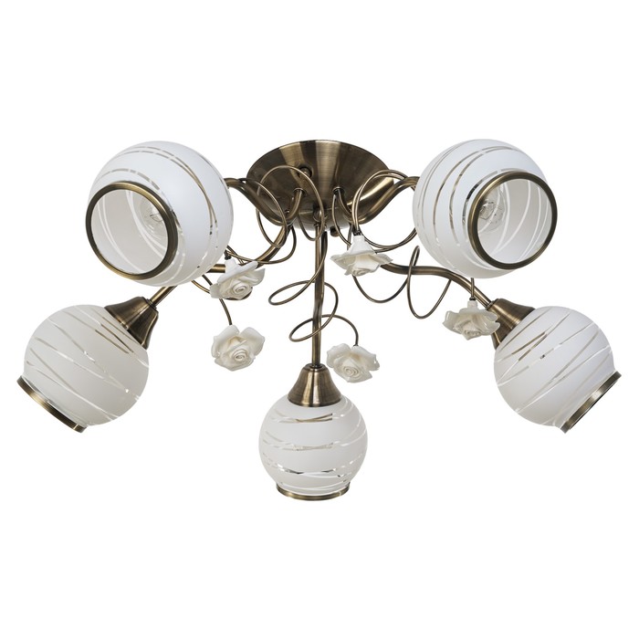 Люстра "Розарий" 5 ламп 60W E27 античная бронза 60х60х22 см