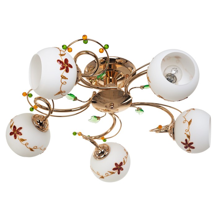 Люстра "Наталия" 5 ламп 60W E27 основание золото