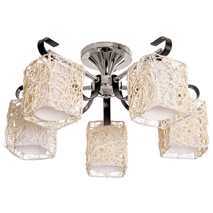 Люстра еврокаркас "Суледжо" 5 ламп 40W E27 хром 55х55х30 см