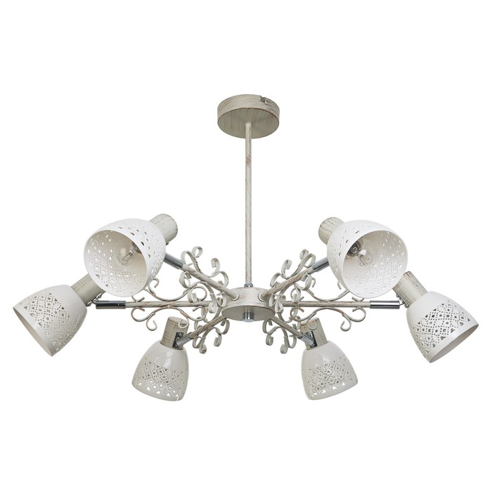 Люстра спот "Барселона" 6 ламп 40W E14 белый-золото 68х68х32 см