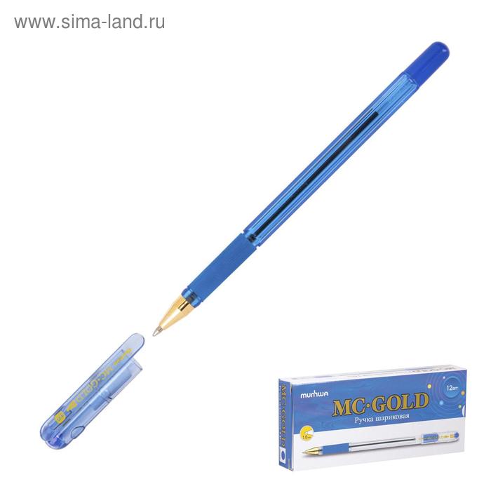 Ручка шариковая MunHwa MC Gold, резиновый грип, чернила синие, узел 1.0 мм ручка шариковая berlingo blitz pro чернила синие узел 0 7 мм мягкий резиновый грип микс