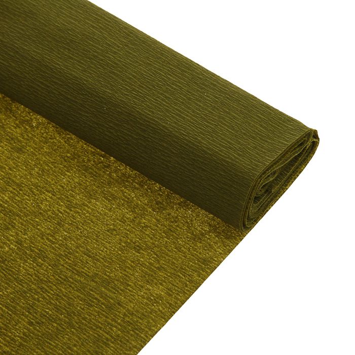Бумага крепированная 50x250см, 32 г/м², оливковая, растяжение 55%, в рулоне