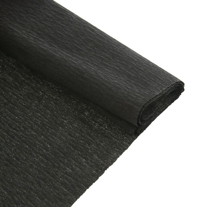 Бумага крепированная 50x250см, 32 г/м², черная, растяжение 55%, в рулоне