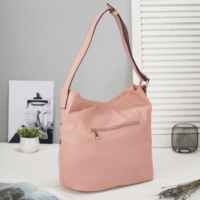 Сумка женская на молнии, 1 отдел с перегородкой, 2 наружных кармана, цвет розовый