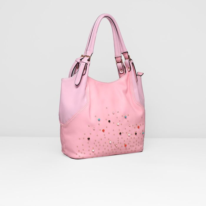 Сумка женская на молнии, 1 отдел с перегородкой, наружный карман, цвет розовый