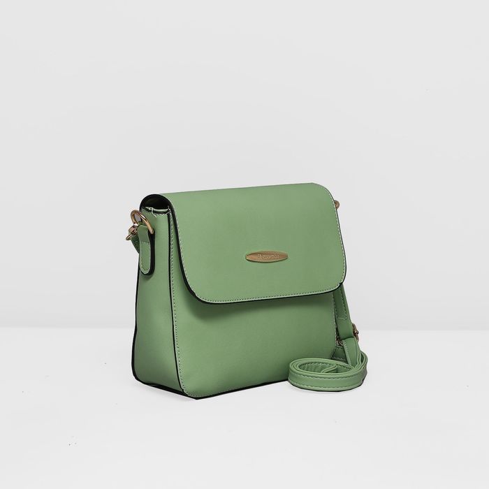 Сумка женская на молнии, 1 отдел, наружный карман, регулируемый ремень, цвет зелёный