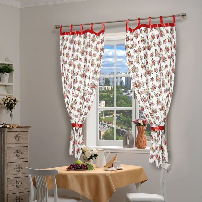 Штора для кухни 180 х140 см, с подхватом "Английская роза"