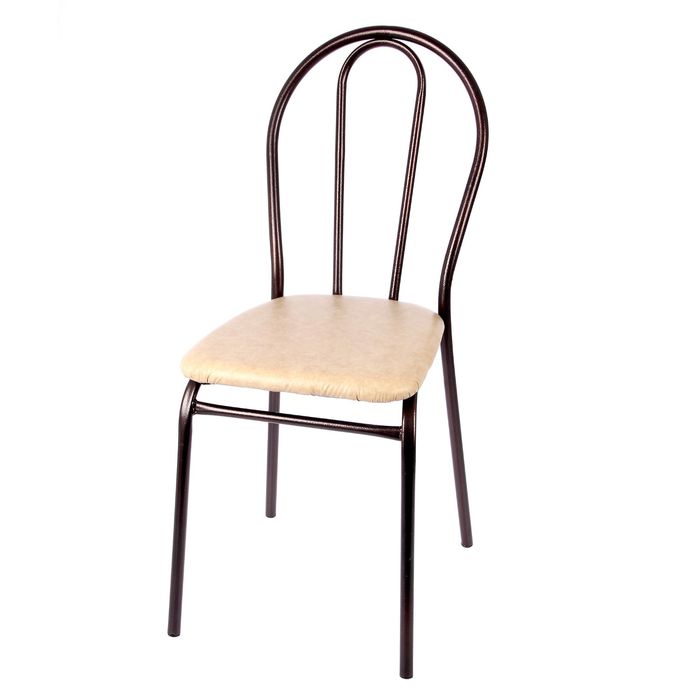 Стул металлический, цвет антик медь - бежевый