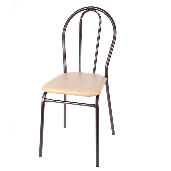 Стул металлический, цвет серебро - бежевый