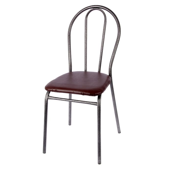 Стул металлический, цвет серебро - шоколад