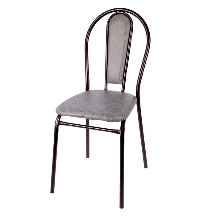 Стул металлический с мягкой спинкой, цвет медь - серый