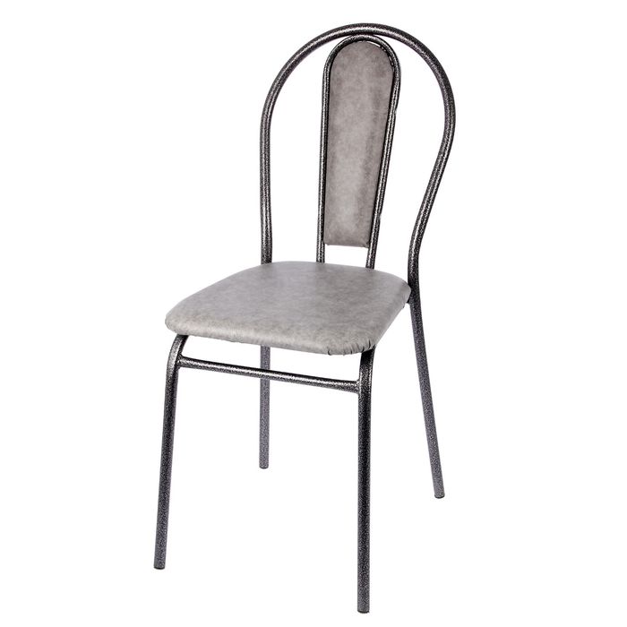 Стул металлический с мягкой спинкой, цвет серебро - серый