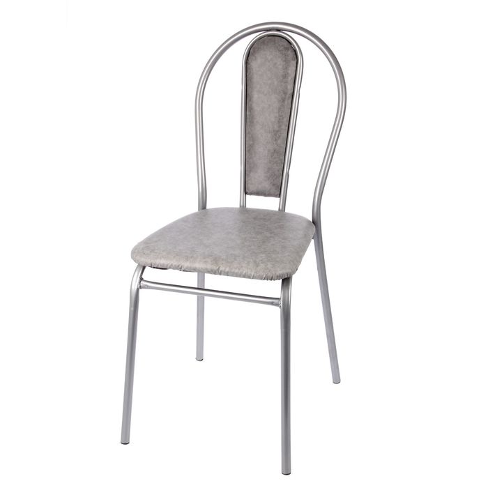 Стул металлический с мягкой спинкой, цвет титан - серый