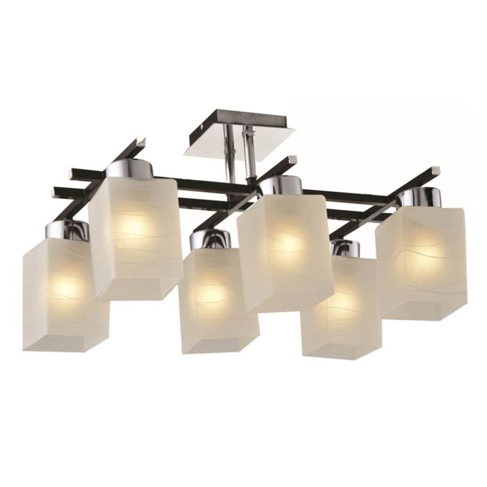 Люстра  "Фрида"  6 ламп Е27 60Вт  венге 52х30х30