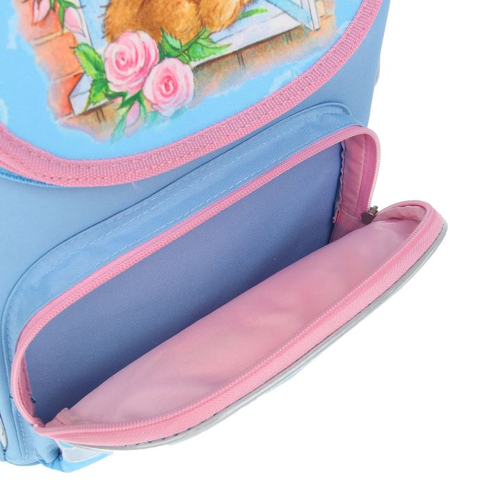 Ранец Стандарт Popcorn Bear 501 PO-1, 34 х 26 х 13 см, голубой