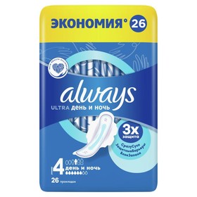 

Женские гигиенические прокладки Always Ultra Night Day Quatro (Размер 4), 26 шт.