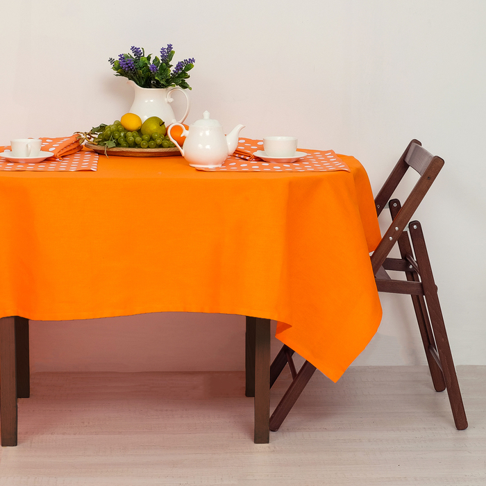 Набор столовый "Этель" Яркий цитрус скатерть 150х300 см, салфетка 40х40 см 12 шт., рогожка