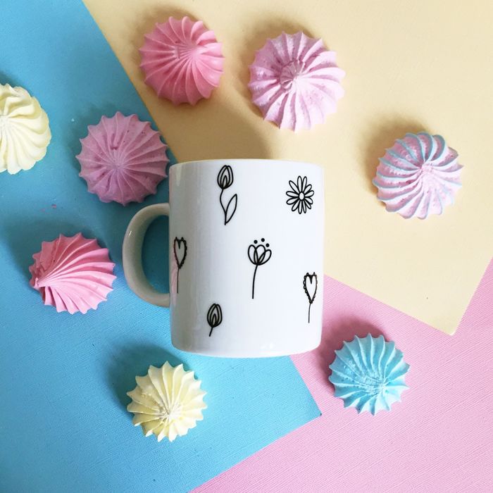 Кружка 320 мл "Черный цветок"