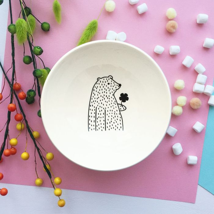 Салатник 16,5 см "Цветочный мишка", 400 мл