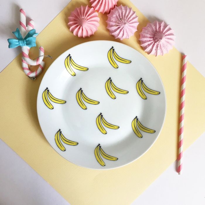 Тарелка 20 см "Бананы", с бортами