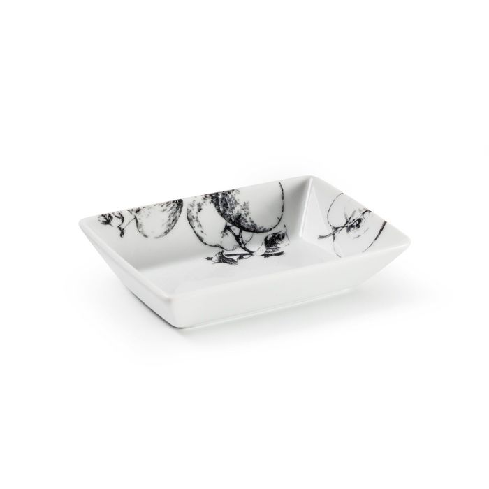 Блюдо прямоугольное, форма Kyoto, декор: Black apple, 13 см