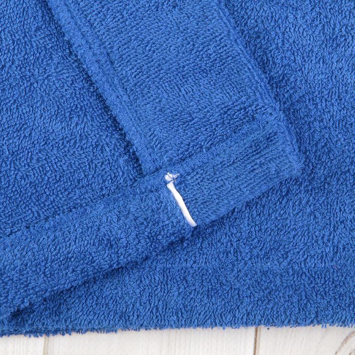 Халат мужской, шалька/кант, размер 56, синий, махра