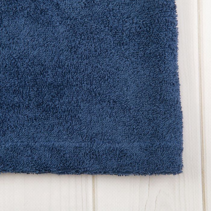 Халат мужской, шалька/кант, размер 62, тёмно-синий, махра