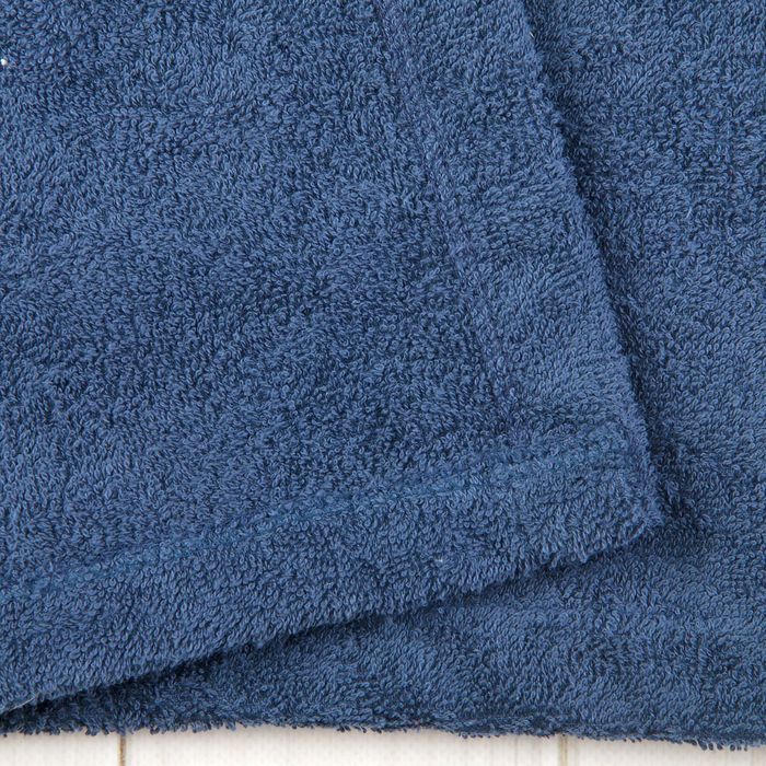 Халат мужской, шалька/кант, размер 62, тёмно-синий, махра