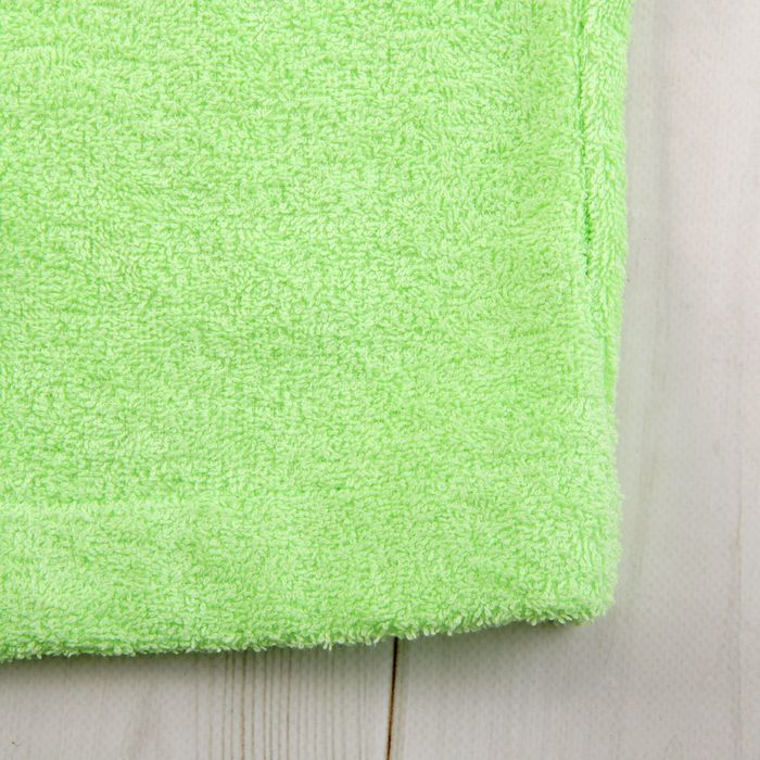 Халат махровый для девочки капюшон+кант, цв. салатовый, рост 134, хл100%
