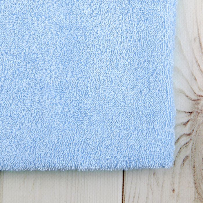 Халат махровый для мальчика капюшон + кант, цв. голубой, рост 134, хл100%