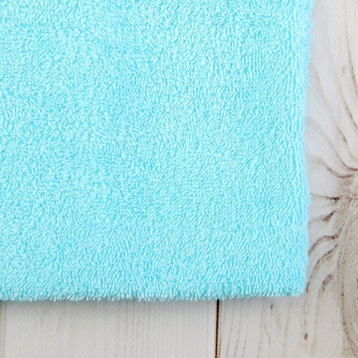 Халат махровый для мальчика капюшон + кант, цв. бирюза, рост 146, хл100%