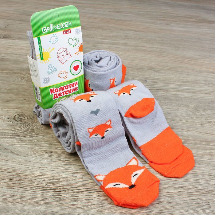 Колготки детские "Лиса" рост 86-92 см, 1,5-2 года, 80% хл.,17% п/а, 3% эл.