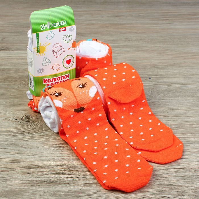 Колготки детские "Лисичка", бел, рост 86-92 см, 1,5-2 года, 80% хл.,17% п/а, 3% эл.