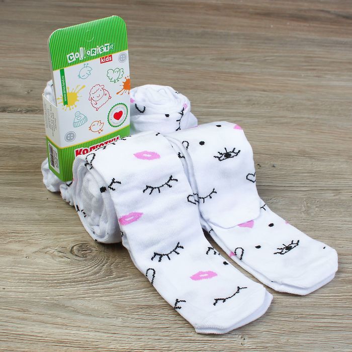 Колготки детские "Глазки"рост 86-92 см, 1,5-2 года, 80% хл.,17% п/а, 3% эл.