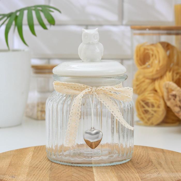 Банка для сыпучих продуктов 700 мл "Совушка"