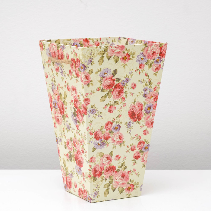 Переноска для цветов с ручками 18 х 18 х 30 см