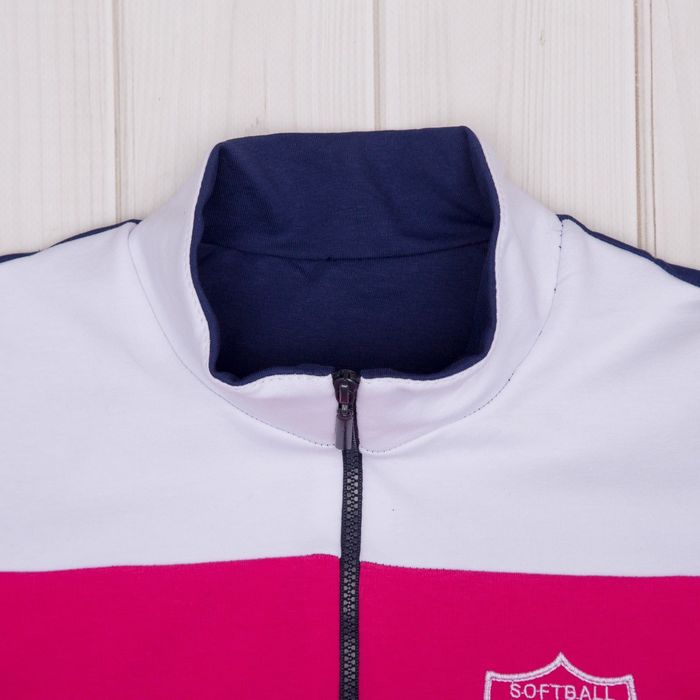 Костюм спортивный для девочки (куртка, брюки), рост 98 см, цвет тёмно-синий/фуксия Л692