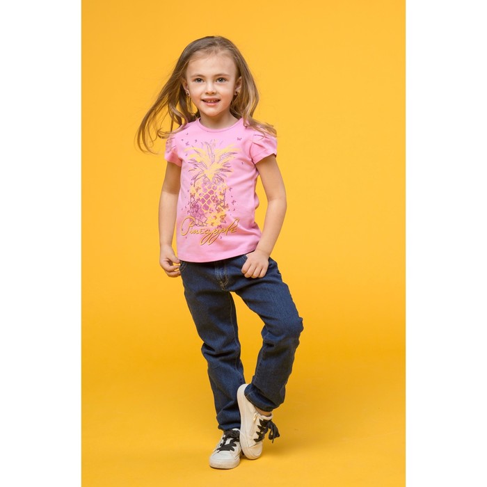 Футболка для девочки, рост 104 см, цвет розовый Л612