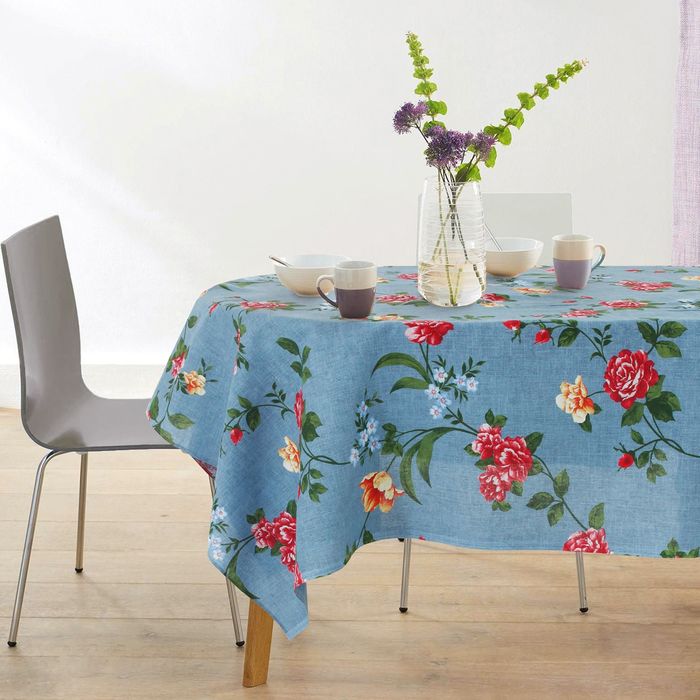 Набор Розы син (скатерть 150х180, 6 салфеток)