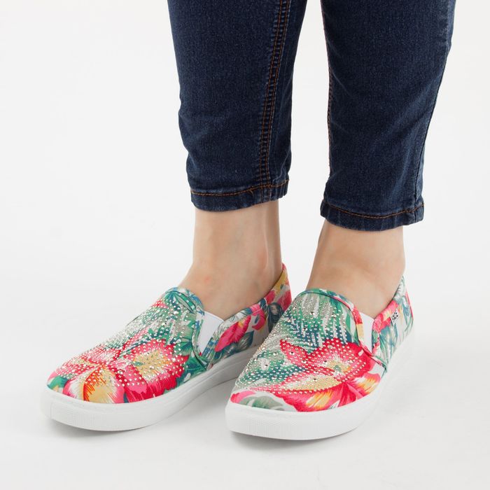 Слипоны женские, размер 37, цвет зелёный (арт. CWU-509-01-21)