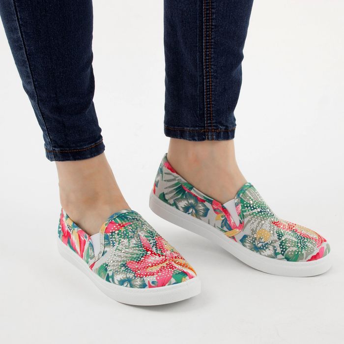 Слипоны женские, размер 39, цвет зелёный (арт. CWU-509-01-21)