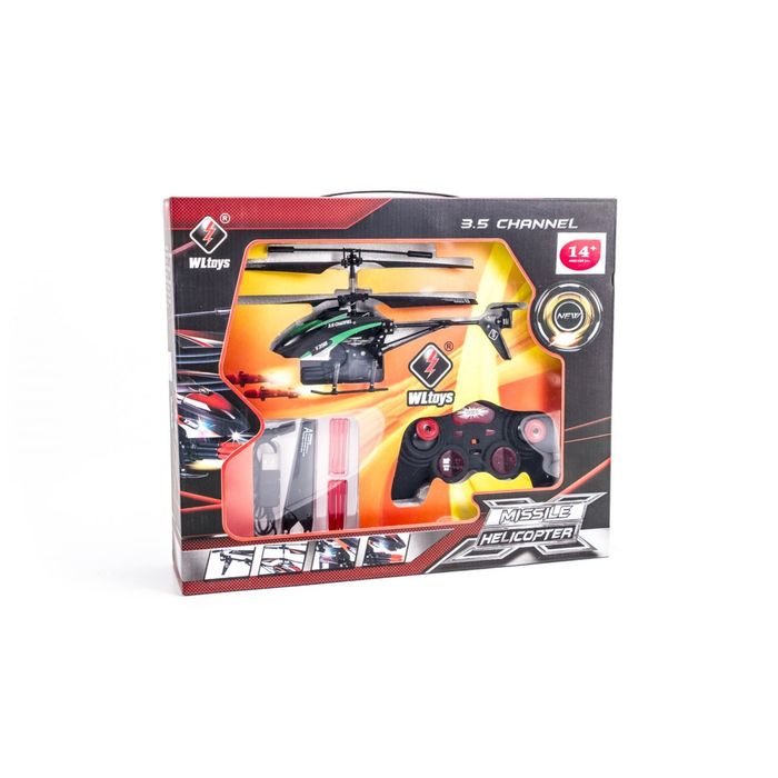 Радиоуправляемый вертолет WLTOYS V398 MINI HELICOPTER WITH ROCKET GUN